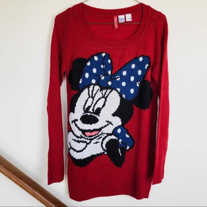 Disney x H&M Minnie Mouse‎ red knit long sleeve sweater